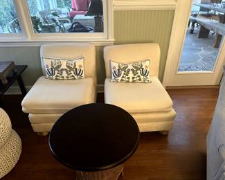 054 & 055 (2) Ivory Rollback Chairs 35x26