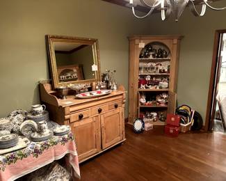 027-Raw Wood Buffet (24x53); 025- Corner Cabinet (2) 81x47