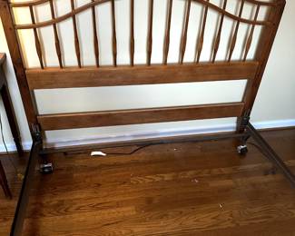 087 - Queen Wooden Headboard and Rails