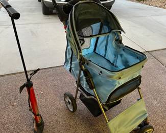 Great dog stroller and tire pump.