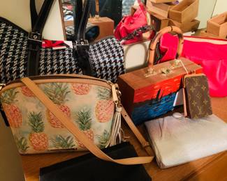 handbags!--including the Brahmin "pineapple" one