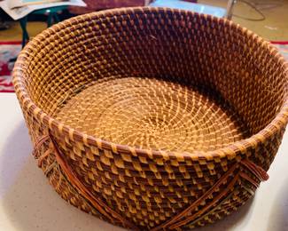 Native American pine straw basket