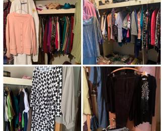 Large collection of larger sizes women’s clothes-designer and many with tags.