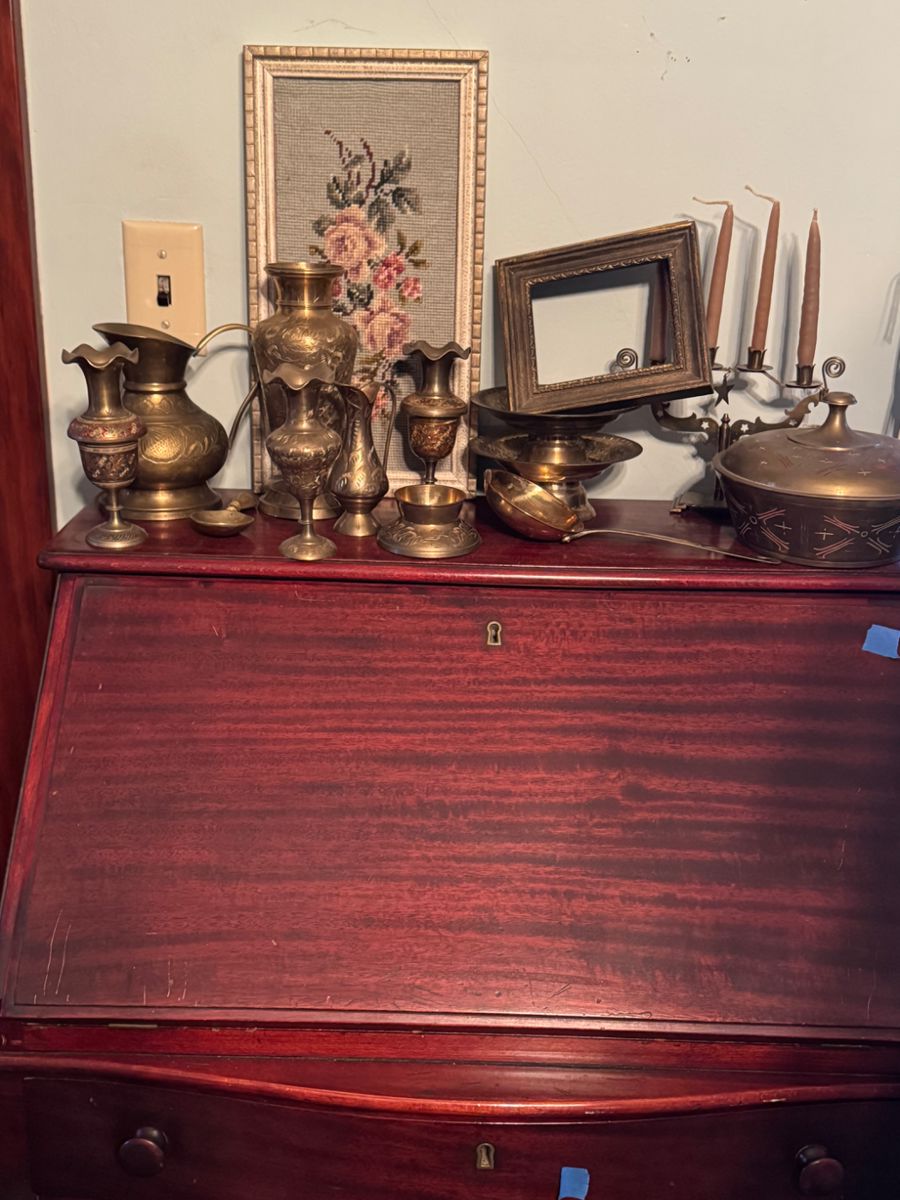 Vintage Brass, Antique Secretary Desk