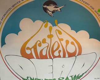 Vintage Original 1971 Grateful Dead Lane Community College Concert Poster - Legendary concert!