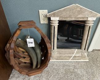 mid century block basket, Animal Horns
