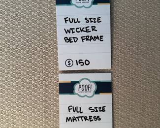 Full Size Wicker Bed Frame, Full Size Mattress