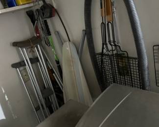 Crutches, ironing board