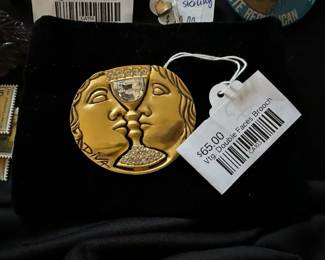 Vtg Double Face Brooch