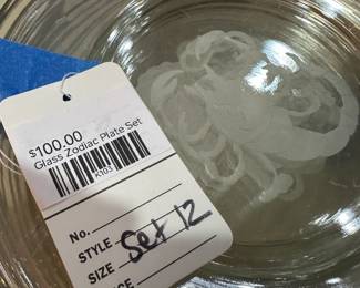 Glass Zodiac Plate Set