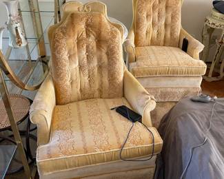 Pair of relaxing but Regal easy chairs - Swivel.