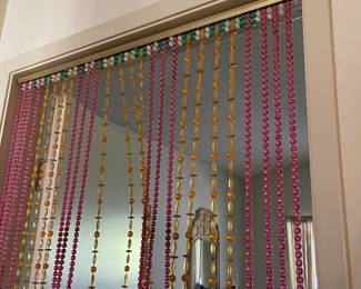 Beaded curtain 1970's - we also have a full size one in plastic and a Long one in wooden tones of brown beads