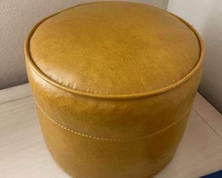 Goldenrod Naugahyde hassock