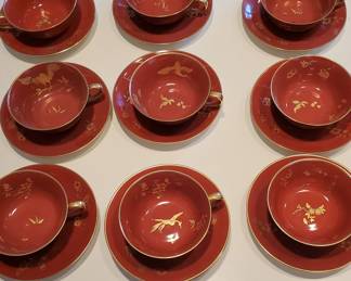 Limoges Porcelain Japanese Crane Motif