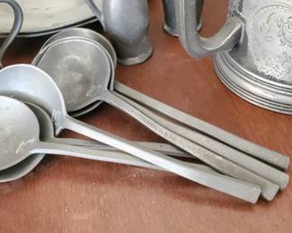 Antique pewter spoons 