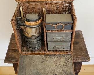 Drew and Sons "en Route". Early Picnic basket for tea