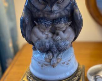 Wise Owl Protecting the "Fauns" of the woods. Royal Copenhagen