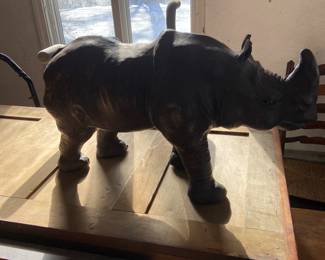 Carved wooden Rhino