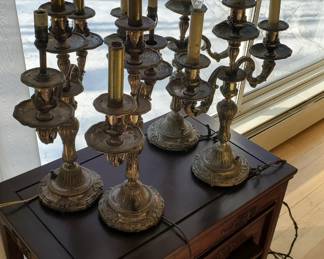 4 candelabras electrified. Silver plated
