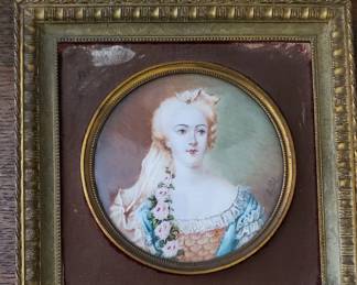 Signed miniature portrait