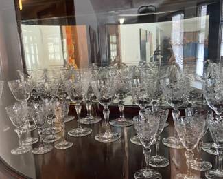 Sampling of some of the beautiful crystal stemware from antique to modern