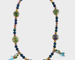 Gilt Silver Enamel Fish Necklace