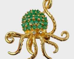 14K Octopus Pendant