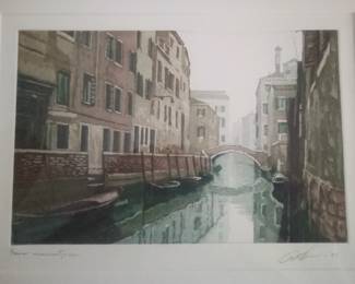 Unknown Artist  in Venice. Hand signed