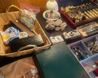 Silverplate silverware set, gold plated silverware set, 