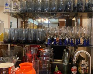 Blue glassware collection 