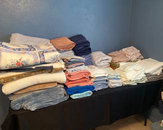 Blankets, sheets, towels 