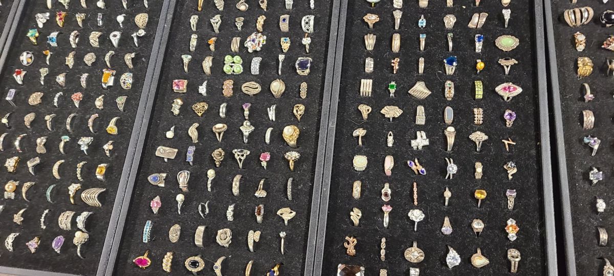 Some of the hundreds of rings we're selling for $15