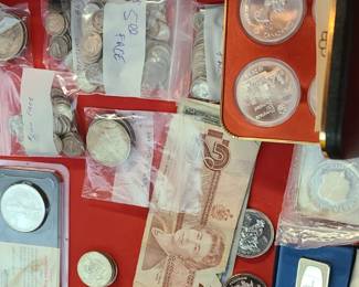 Assorted Gold and Sterling coins 