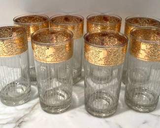 Culver Tyrol 22k Gold Rim Highball Glasses