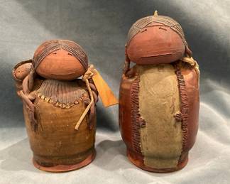 Montana Artist Val Knight Ceramic Native American Figures