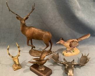 Metal And Ceramic Game Animals