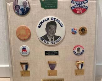 Ronald Reagan And Other Republican Political Buttons