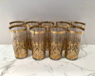 Culver 22k Gold Highball Glasses