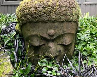 Cement Buddha Head Statue