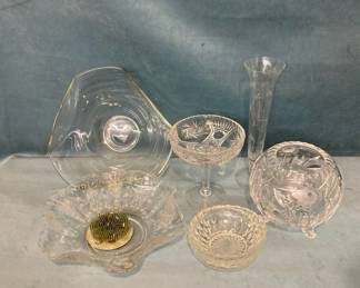 Round Footed Crystal Vase And More