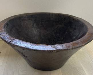 Large Primitive Carved Wooden Bowl