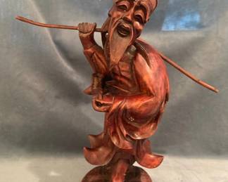 Chinese Fisherman Carved Statue