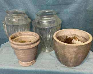 Oversized Glass Vases And Wakefield Flower Pot