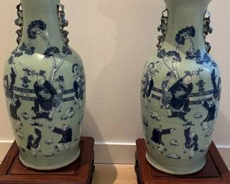 Pair of Large Vintage Asian Vases