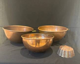 Vintage Copper Bowls