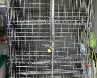 Lockable Metal Cabinet On Rolling Cart