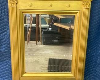 Gold Tone Mirror With Column Detail