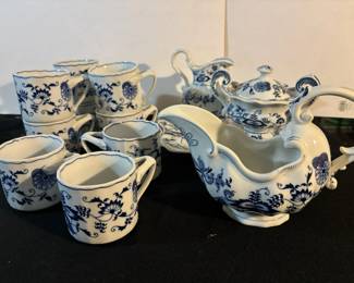 Blue Danube Coffee Cups Creamer Sugar Bowl Platter More