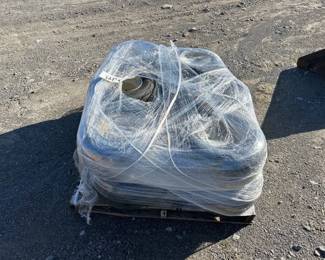 THREE SETS OF GOLF CART TIRES, RIMS, SUSPENSION