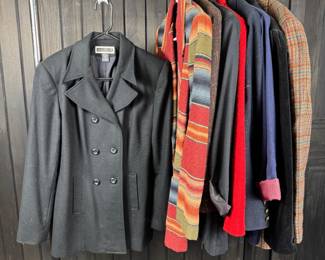 Vintage Womens Jackets - 100% Wool Black Peacoat